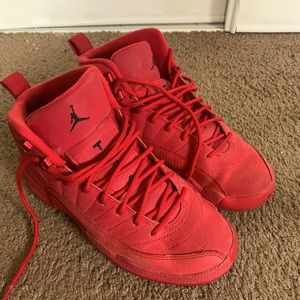Red suede Jordan 12